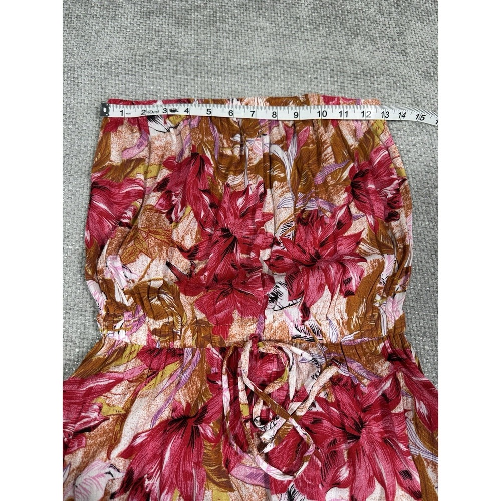 Lascana Venus Dress Womens Small Pink Floral Strapless Vacation Resort Read - Picture 7 of 11